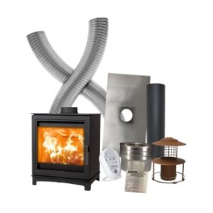 ETA MID-DEC - Mi Fires Grisedale 5kw Defra Wood Burning Stove & Installation Kit A